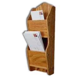Letter Holder-Double Solid Oak